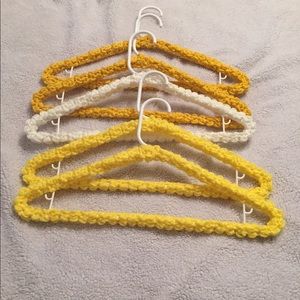 Clothes Hangers Yellow Set of 5 (five) New Crochet